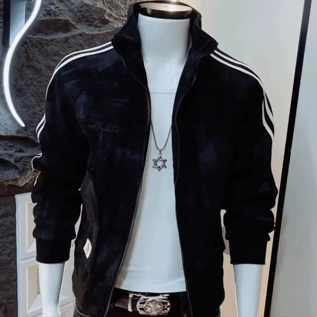 Chaqueta de marca de moda para hombre, nuevo patrón Retro, chaqueta informal de manga larga, nicho atractivo