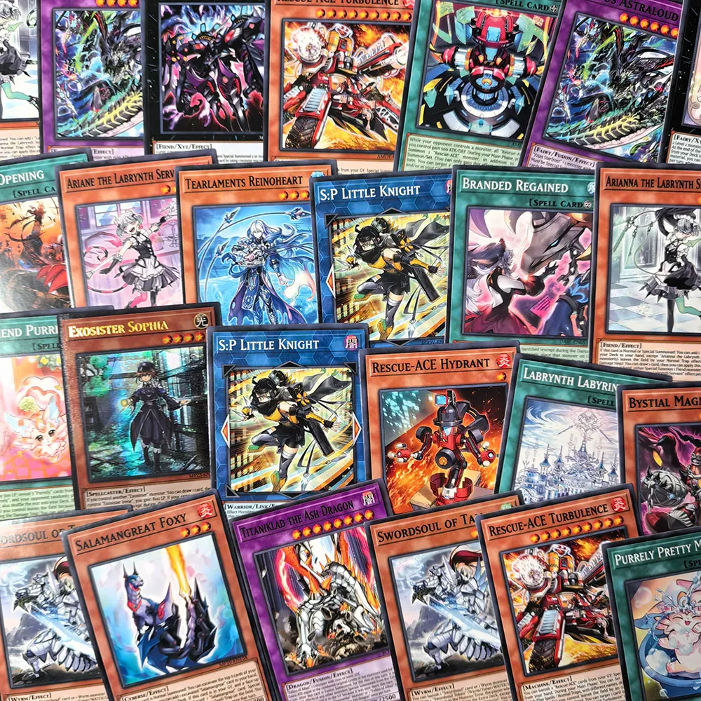 Tarjetas YU GI OH de 54 Uds., estructura competitiva, ojos azules, tarjetas yugioh de la marca Tyler Kurikara en inglés