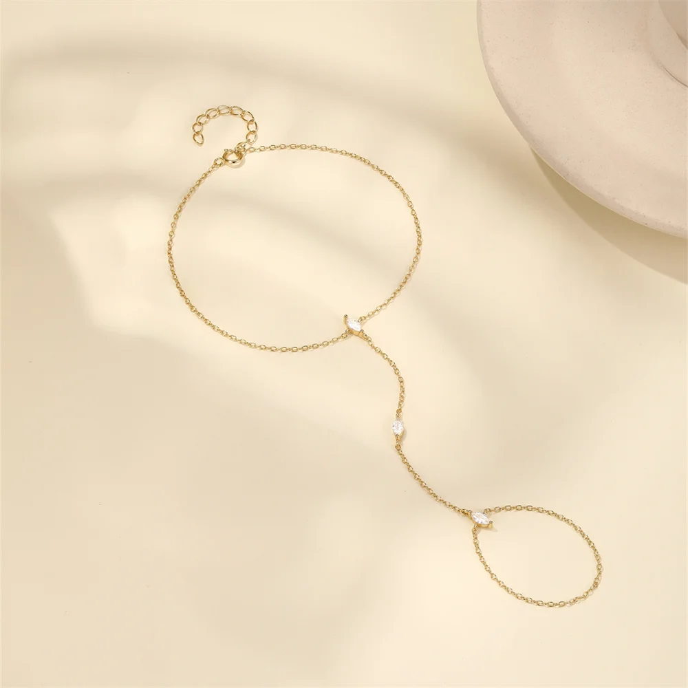CANNER 1PCS Anillo de Plata de Ley 925, Joyería para Mujer, Anillo de Cadena, Pulsera de Plata 925, Cadena de Mano