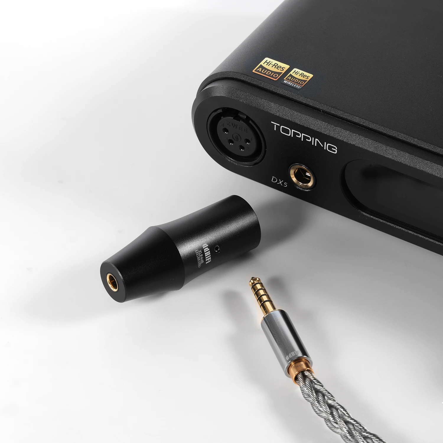 Adaptador balanceado DD ddHiFi XLR44B(2022) XLR de 4 pines a 4,4 mm, adapta a dispositivos de escritorio tradicionales XLR a dispositivos de audio de 4,4 mm