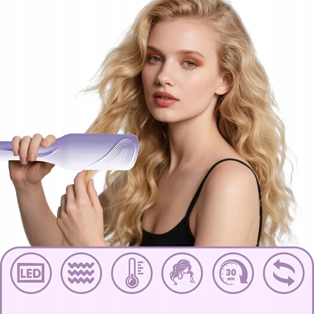 Rizador de Pelo de 32MM, Herramienta para Rizar con Ondas Profundas, Calentamiento Rápido, 4 Temperaturas Ajustables