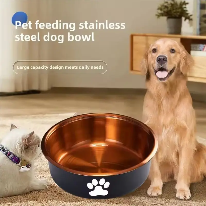 Cuenco de acero inoxidable para perros, cuencos de alimentación duraderos antideslizantes para perros pequeños y medianos, toallita para gatos, producto para mascotas