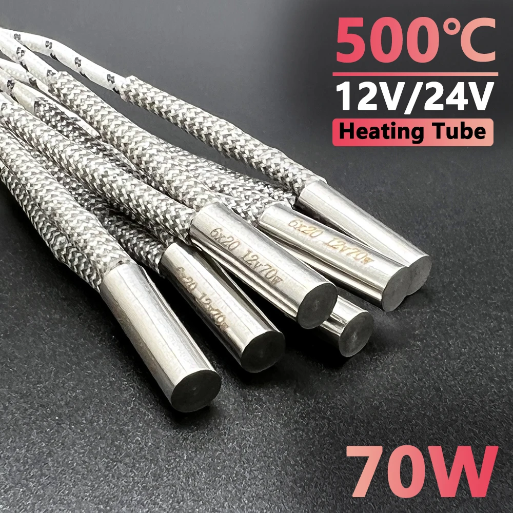 Piezas de impresora 3d, cartucho calefactor de 12/24V y 70W, calentador de bloque calefactor de volcán E3D V6, tubo de calefacción de alta temperatura Hotend de 50W