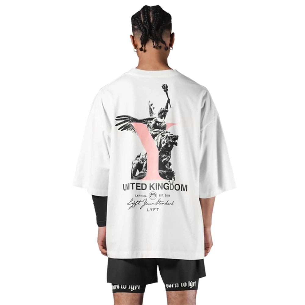 LYFT 2024 camisetas deportivas de verano para hombre, camiseta de entrenamiento físico al aire libre, camiseta de moda de algodón elástica para correr, camiseta de manga corta para gimnasio