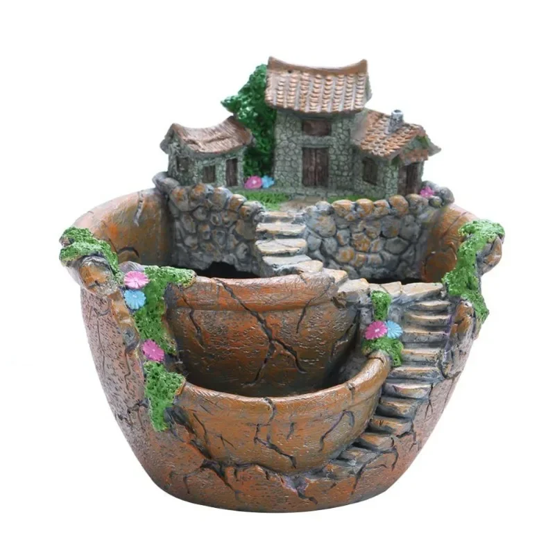 Maceta de plantas suculentas, maceta de resina, soporte para maceta de escritorio, decoración del jardín del hogar, soporte para plantas