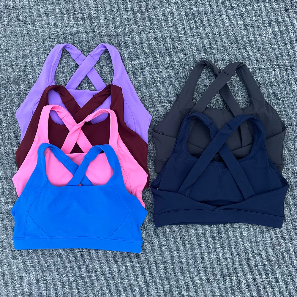 Sujetador deportivo para mujer, Top cruzado para gimnasio, entrenamiento para correr, sujetador de Yoga, ropa interior elástica para entrenamiento, ropa de Yoga Sexy para Fitness