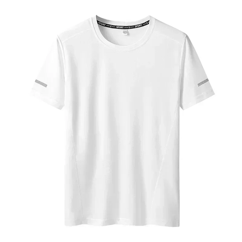 Camiseta deportiva de verano para hombre, camisetas de secado rápido de talla grande 6XL/7XL, camiseta de manga corta con cuello redondo de gran tamaño para Fitness y correr, 3 uds.