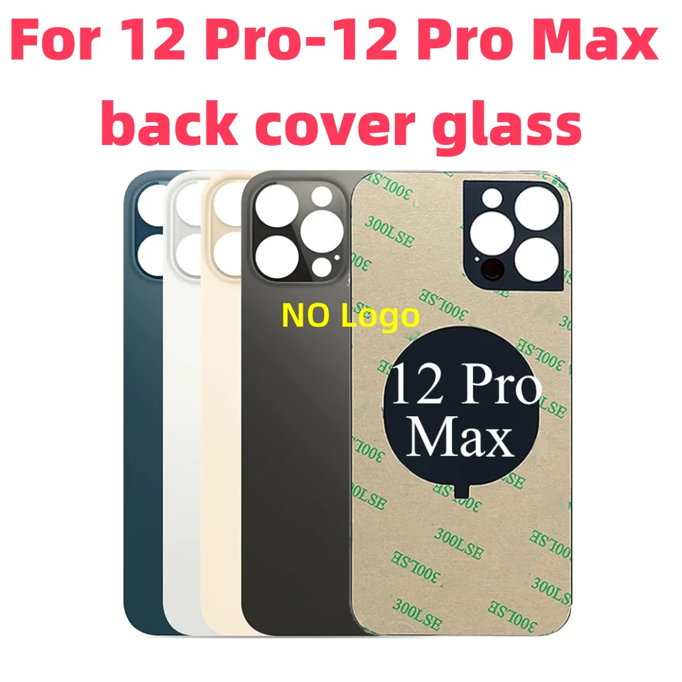 Cristal Trasero para iPhone 12 Pro-12 Pro Max, Cubierta Trasera de Cristal, Reemplazo Rápido de la Carcasa, Tapa de Batería, Cristal Trasero con Orificio Grande y Pegamento