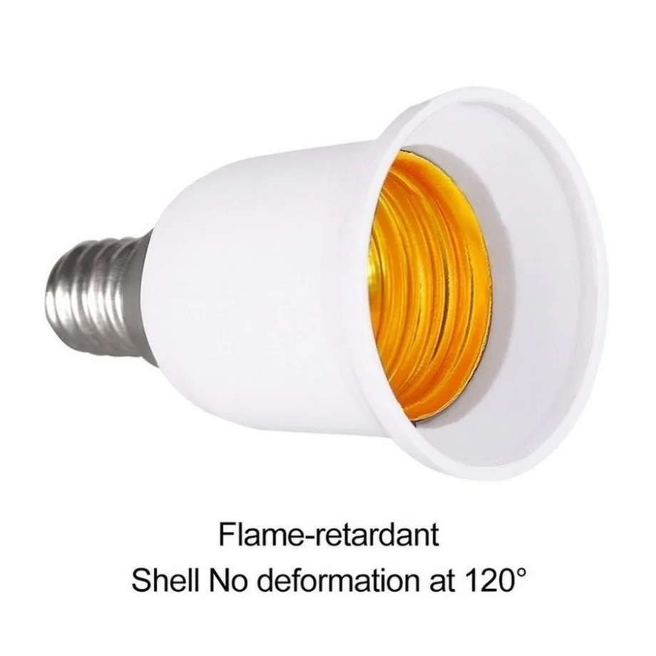 Adaptador VzzUoo E14 a E27, enchufe de conversión, convertidor de plástico ignífugo, Material de alta calidad, adaptador de bombilla, portalámparas
