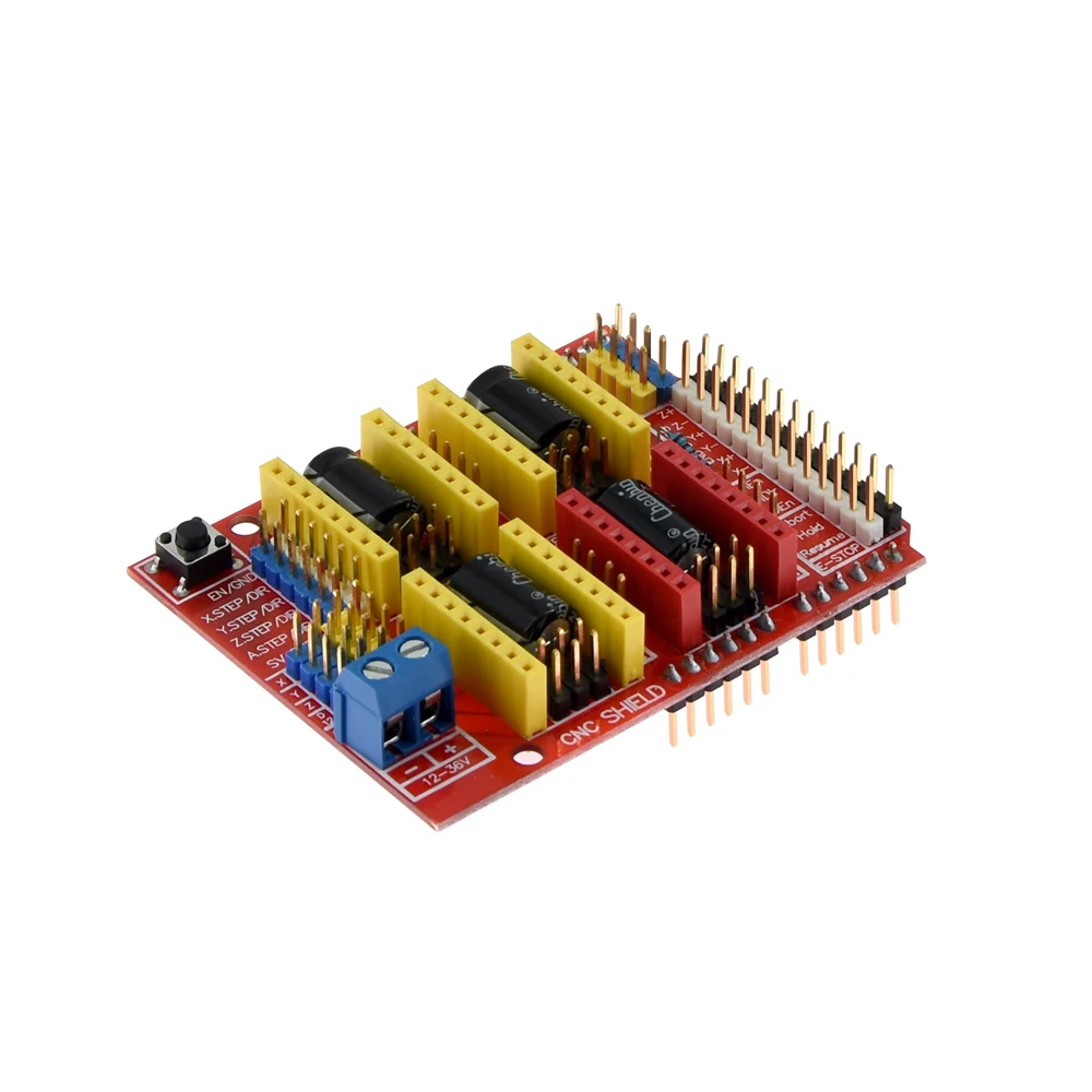 Máquina de grabado CNC Shield V3 + Motor paso a paso Nema17 de 4 conductores 42 Motor + 4 Uds. Placa de expansión del controlador A4988 piezas de impresora 3D R3
