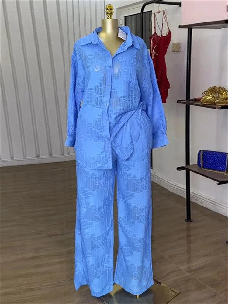 Wmstar-Conjunto de dos piezas para mujer, conjunto de Top y pantalones holgados, pierna ancha, manga larga, malla, nuevo chándal a juego, venta al por mayor, triangulación de envíos 2025