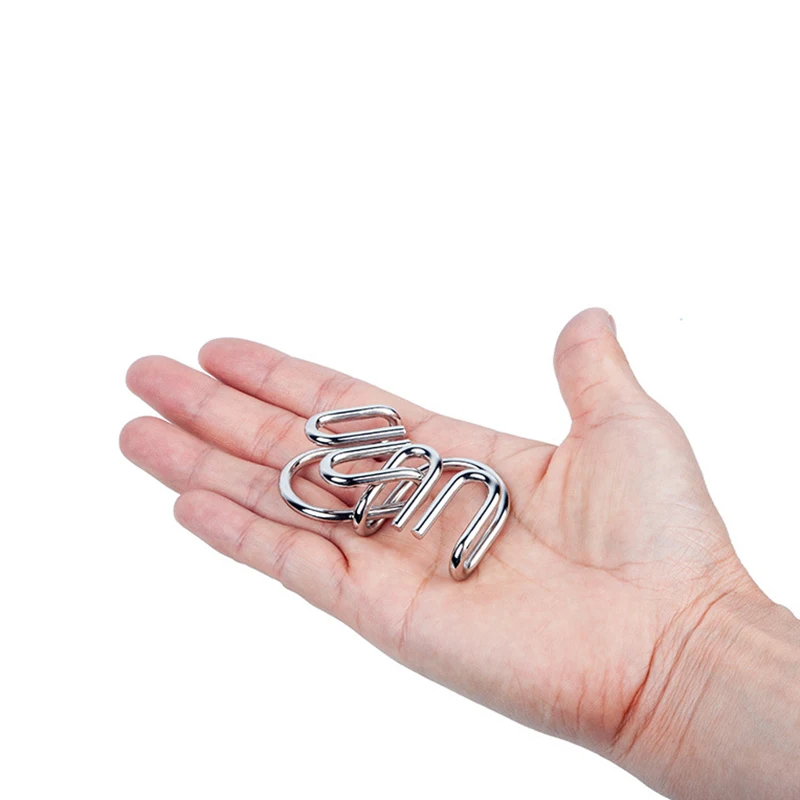 8 unids/set Metal Montessori rompecabezas alambre IQ capacidad lógica entrenamiento alivio del estrés juguete para niños adultos juguete educativo para aliviar