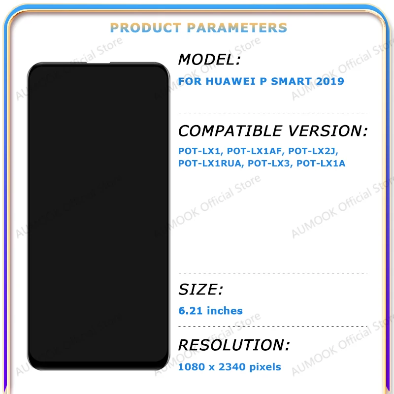 Para Huawei P Smart 2019 pantalla LCD MONTAJE DE digitalizador con pantalla táctil con marco POT-LX1 POT-LX3 pantalla LCD reemplazar piezas de reparación