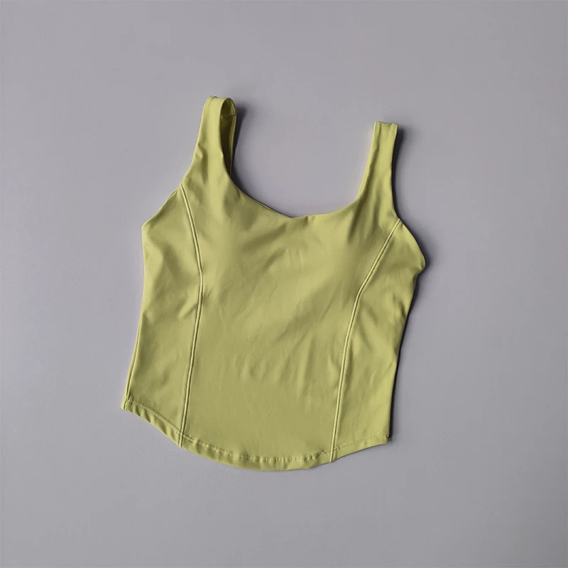 Camiseta sin mangas de alta resistencia para mujer, Sujetador deportivo a prueba de golpes para correr, sujetador de Yoga desnudo de alta elasticidad para uso externo