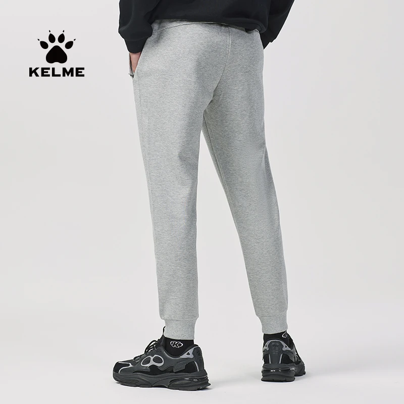 Kelme-Pantalones deportivos informales para hombre, pantalón de punto con cordón, acolchado de Color sólido, de felpa, gruesos y