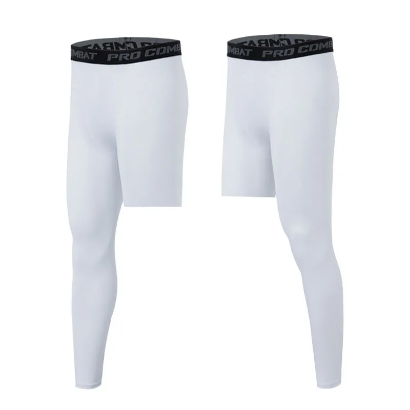 Mallas de compresión para hombre, mallas deportivas para gimnasio, mallas para correr, pantalones elásticos de secado rápido de una pierna, ropa deportiva para correr y baloncesto