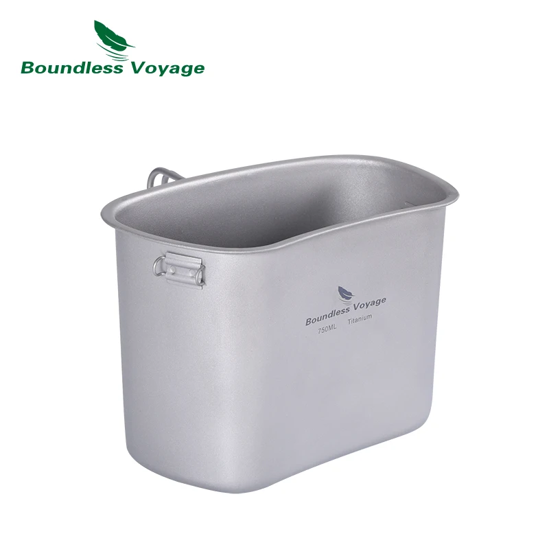 Juego de Tazas de Titanio para Camping Boundless Voyage, 1100ml+750ml+400ml, con Tapa y Cadena, Utensilios de Cocina para Exteriores
