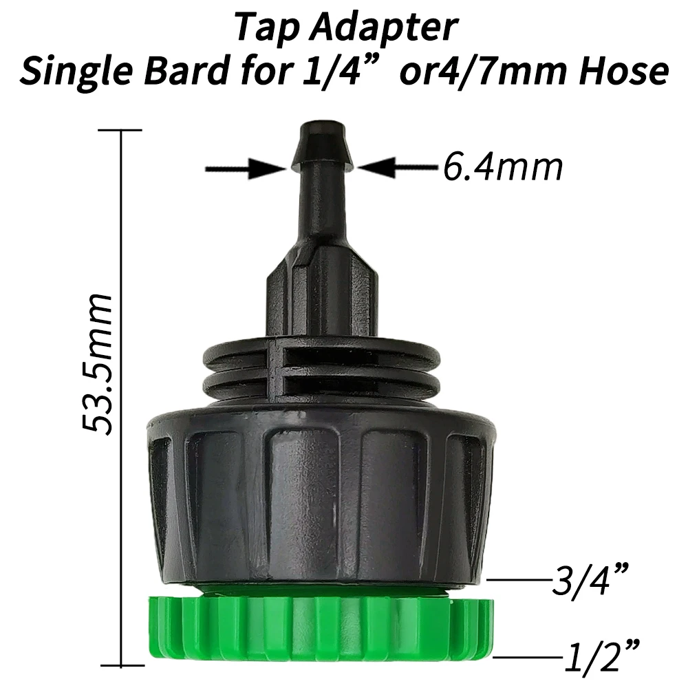 WUJIE 3X adaptador de grifo de jardín conectores de manguera divisores hembra 1/2 "3/4" a 4/7mm 8/11mm 16mm accesorio de tubería de riego por goteo