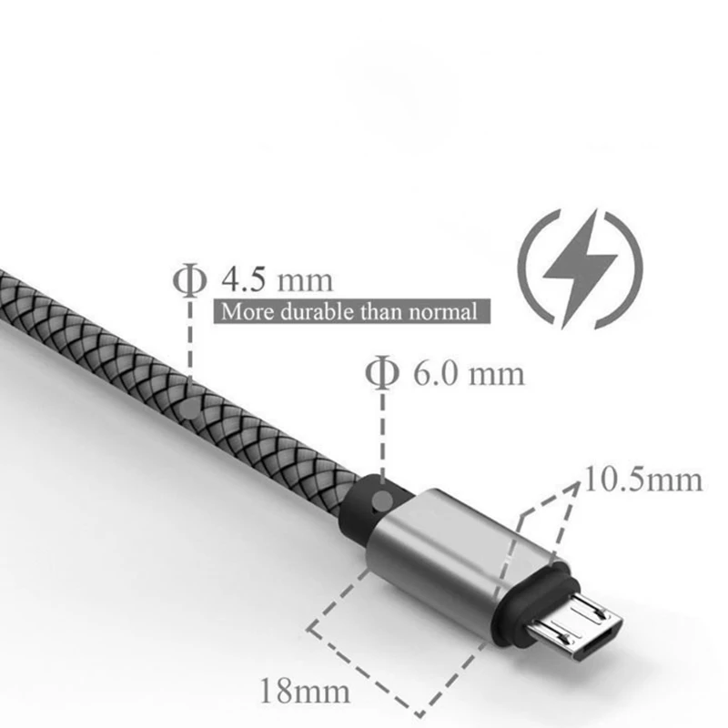 Cable Micro USB 3m 2m Cable cargador de carga Cable de datos para Huawei p smart 2019 p9/p10 lite p9 Y3 Y5 Y6 Y9 Honor 8x8S 7c 20i 7A