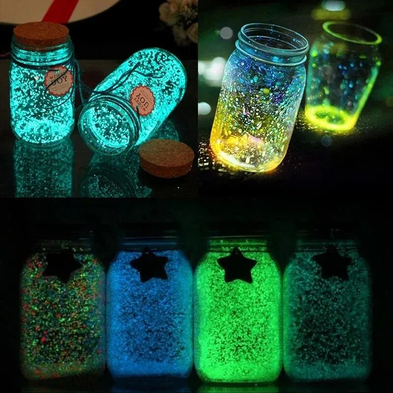 1000 Uds. De arena luminosa de 3-5mm que brilla en la oscuridad, guijarros de piedra para el hogar, jardín, patio, camino al aire libre, decoraciones para césped, pecera, decoración de acuario