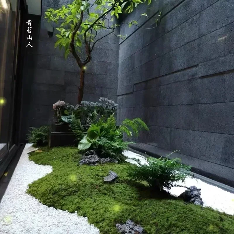 Alfombra de césped Artificial, simulación de musgo, pastizales, césped falso, césped Artificial, césped sintético, decoración de jardín al aire libre
