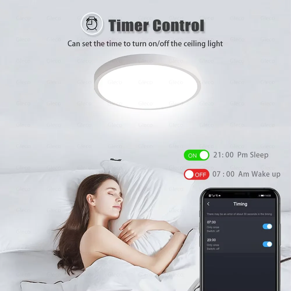 Tuya Wifi/Zigbee luz de techo RGBCW lámpara de techo Led sala de estar decoración del hogar lámpara inteligente para aplicación Smart Life Alexa Google Home