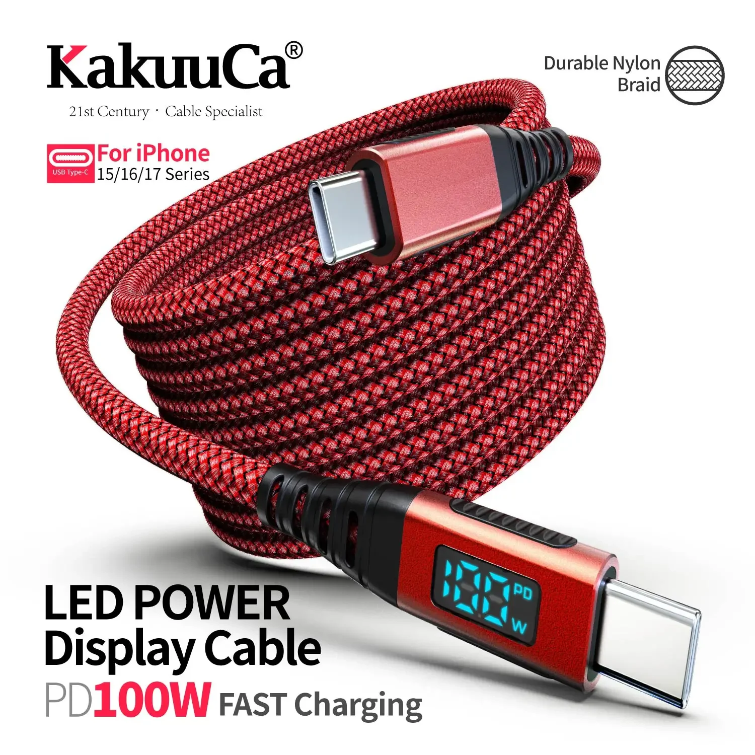 Cable de Carga Rápida USB-C de 100W, Velocidad de 480Mbps, Certificado por USB-IF, para Apple iPhone 17/16/15, iPad, MacBook, Samsung, Tablets