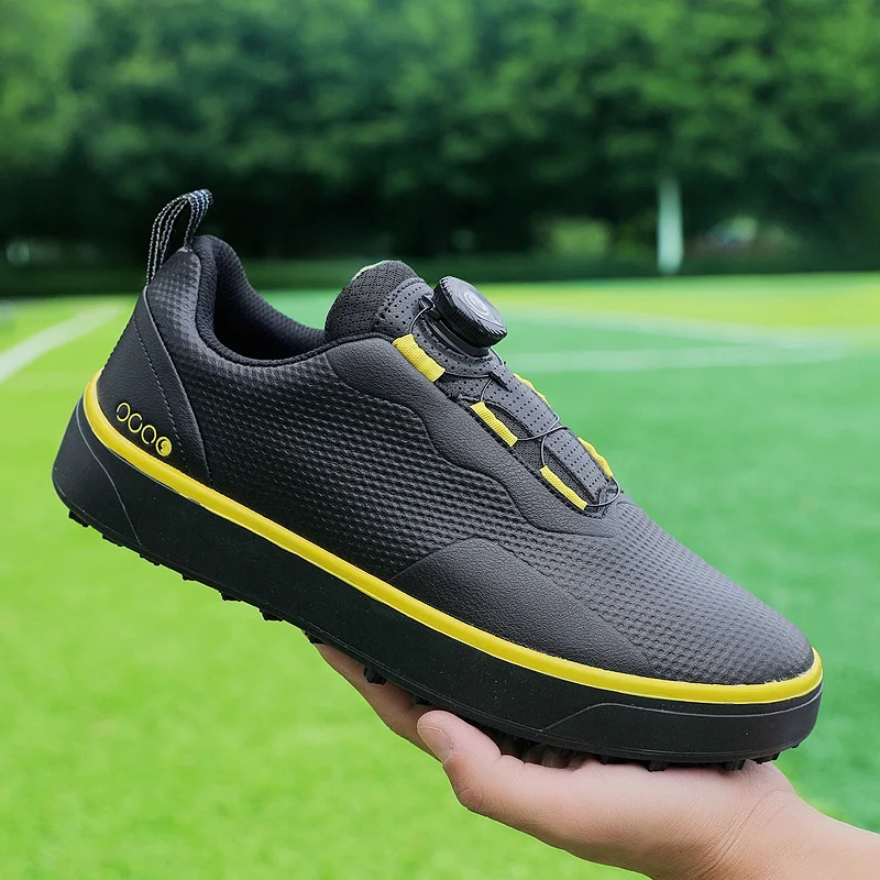 Zapatos de golf para hombre talla grande hasta 47 #   Hebilla giratoria profesional antideslizante sin clavos al aire libre principiante entrenamiento Golf zapatillas Unisex
