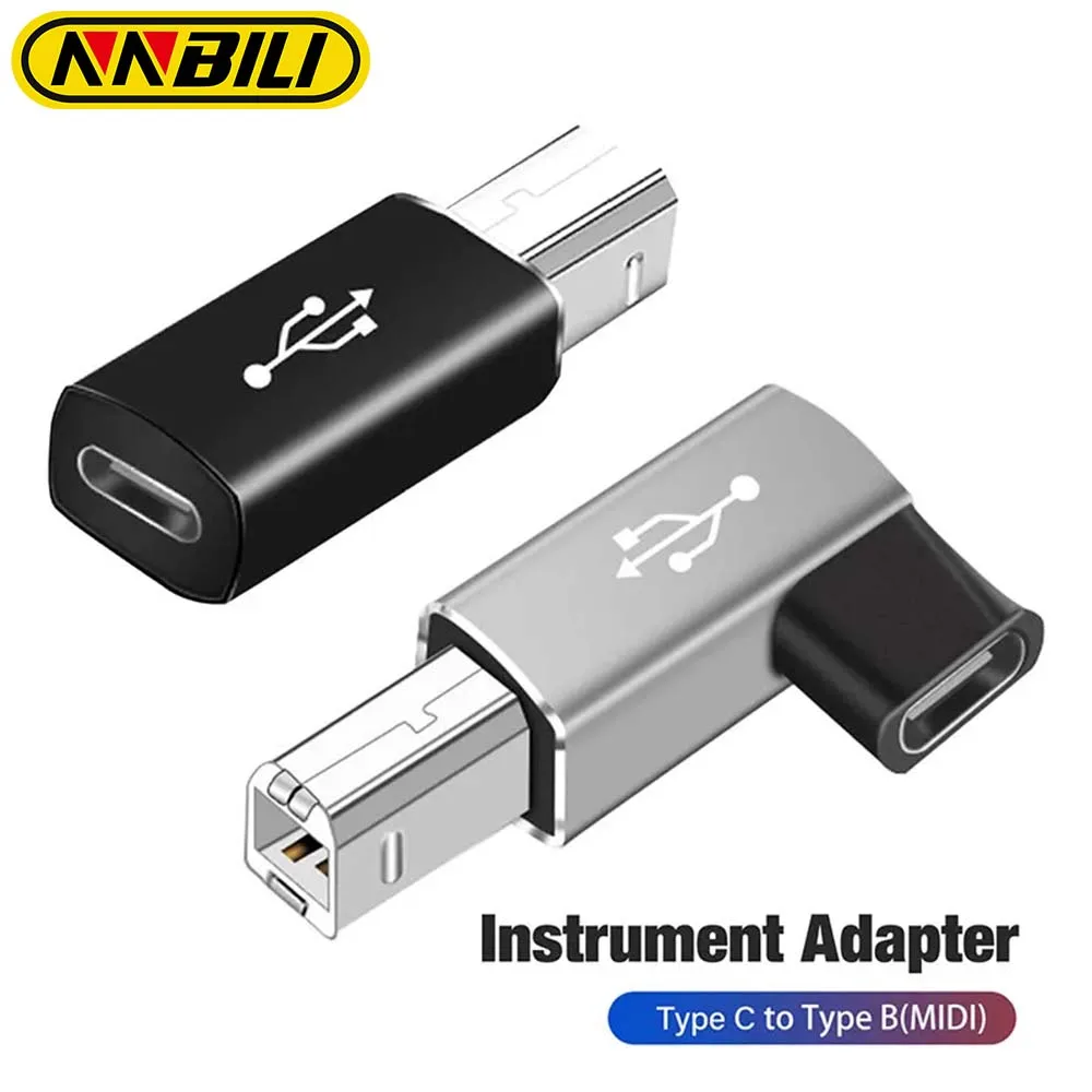 NNBILI adaptador USB tipo C hembra a USB B macho para escáner, convertidor de impresora, adaptador de transferencia de datos para teclado de controlador MIDI