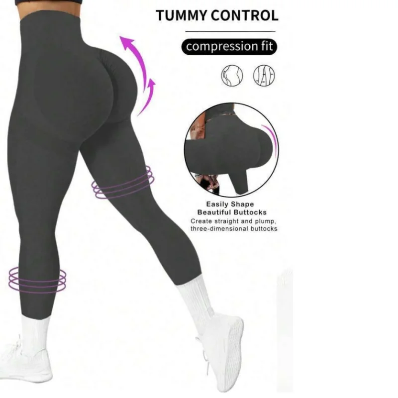 Pantalones de Yoga Ajustados para Mujer, Sin Costuras, Color Sólido, Multicolor Opcional, Cintura Alta, Pantalones Capri para Ejercicio y Running