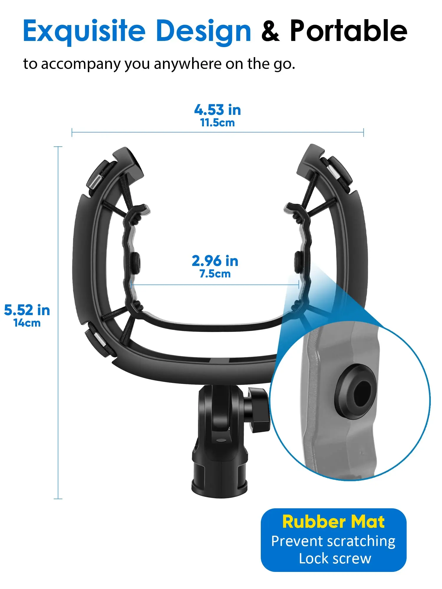 Soporte de choque Etour Wave, [Construído personalizado para micrófono Wave] Clip de soporte de montaje de choque de suspensión antivibración Compatible con Elgato