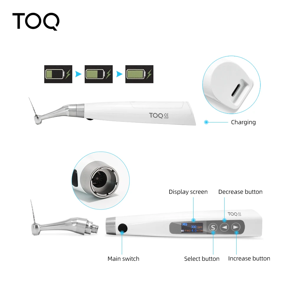 Motor Endo inalámbrico Dental 2 en 1, localizador de ápice integrado, tratamiento del conducto radicular, alternativo 360 ° Herramientas dentales de pieza de mano ajustable