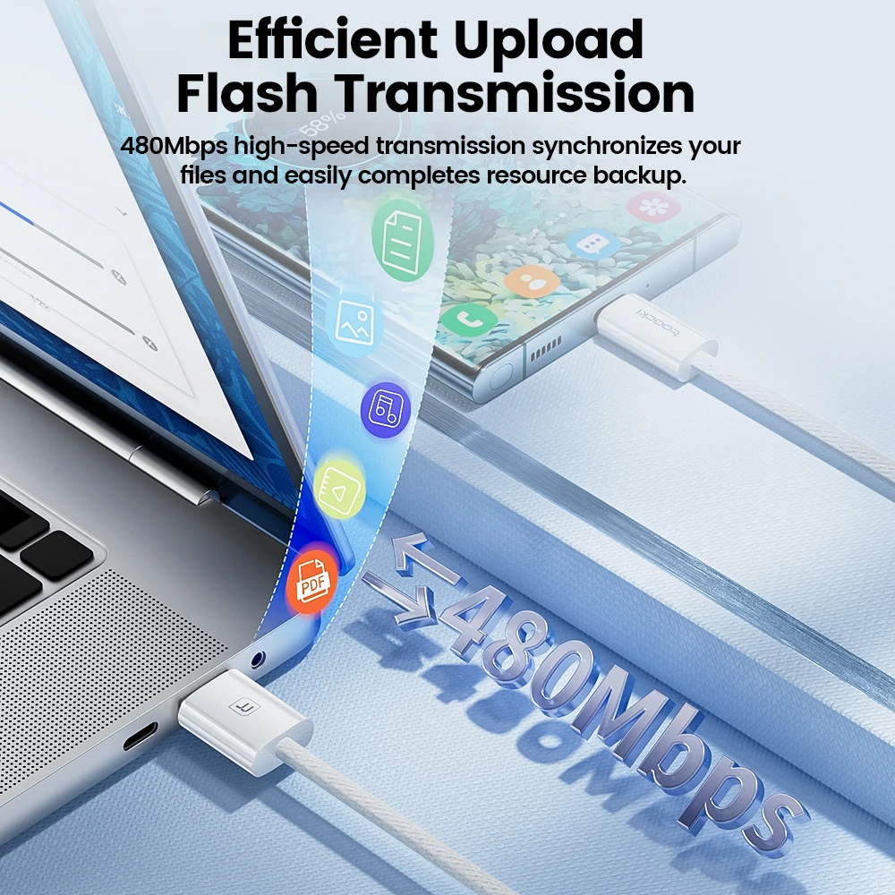 Toocki 5 uds 6A 66W Cable USB tipo C carga rápida para Huawei P70 Mate 60 Honor Cable tipo C para Xiaomi 14 Samsung S24 Cable de datos