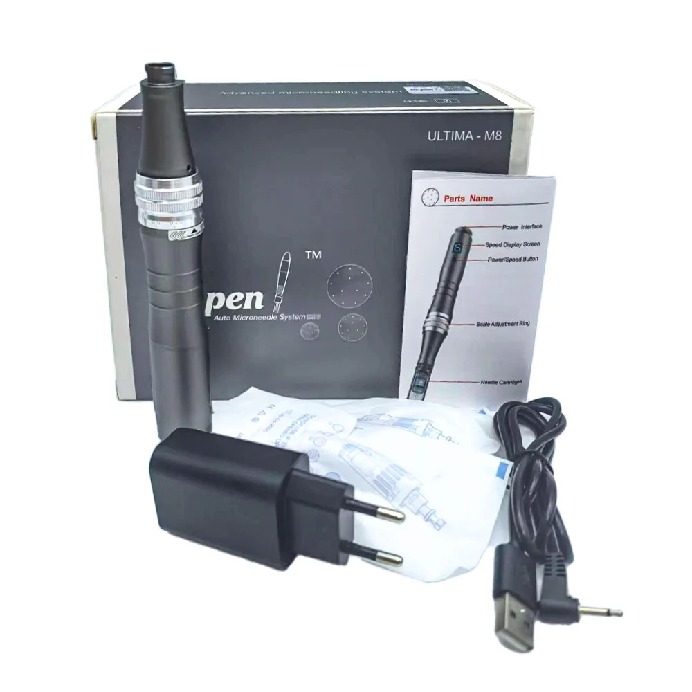 Dermapen Ultima M8 con 32 Cartuchos, Pluma Inalámbrica de Microagujas para el Cuidado de la Piel, Kit de Tratamiento MTS, Máquina de Belleza para Uso Profesional