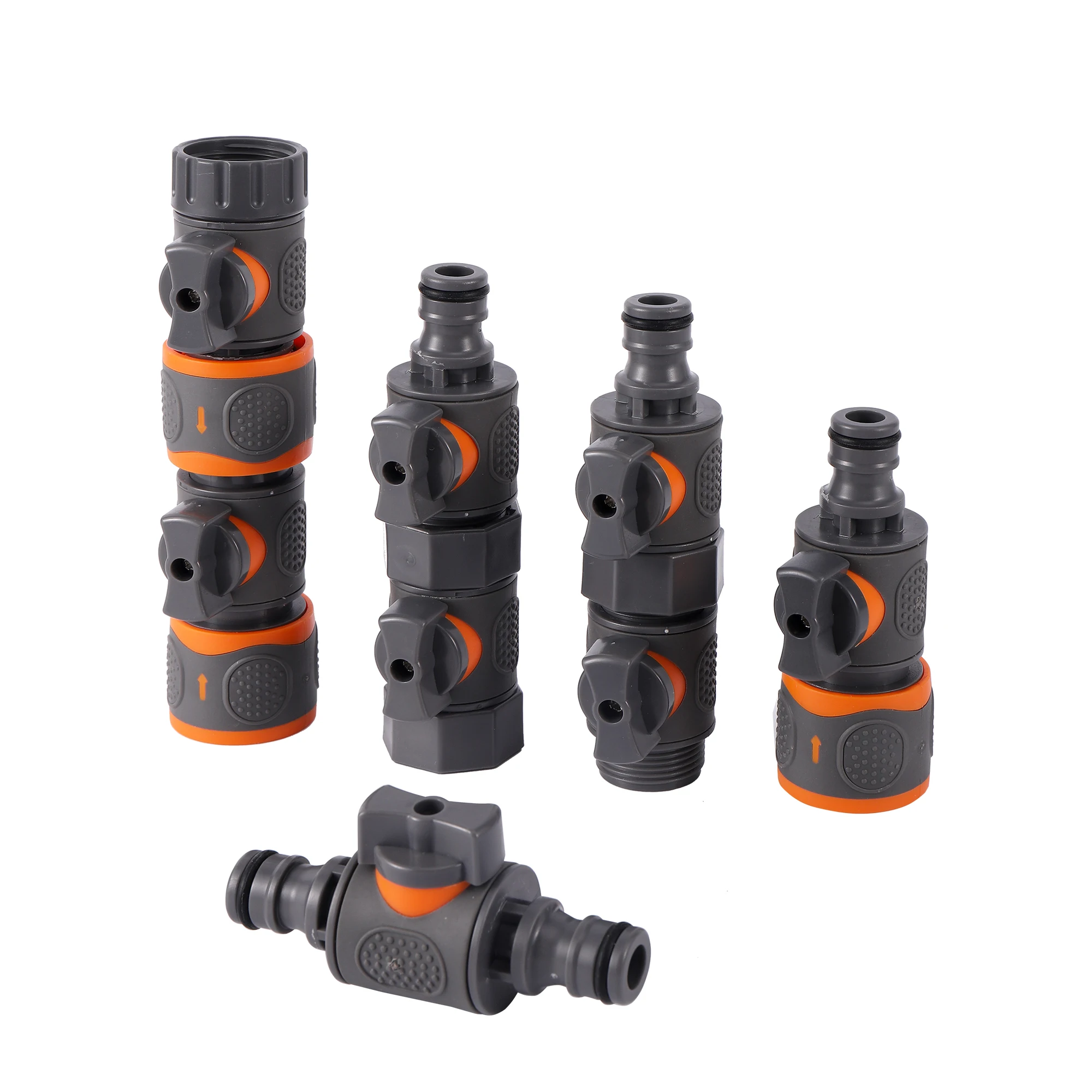 Válvula de encendido/apagado para manguera de jardín, conector rápido, adaptador de grifo macho y hembra, Kit de junta Y para aspersor de manguera de jardín, 1/2 ", 3/4", 1 ud.