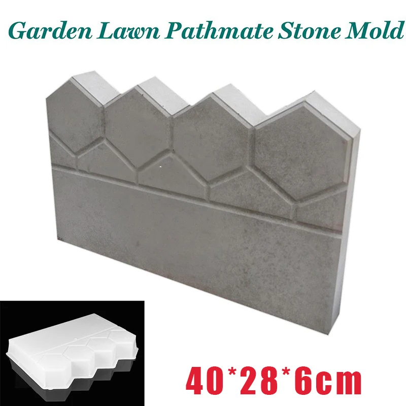 Molde de ladrillo de cemento antiguo reutilizable de plástico para valla de jardín, piedra de hormigón, camino, cama de flores, decoración de bricolaje, fabricación de pavimento