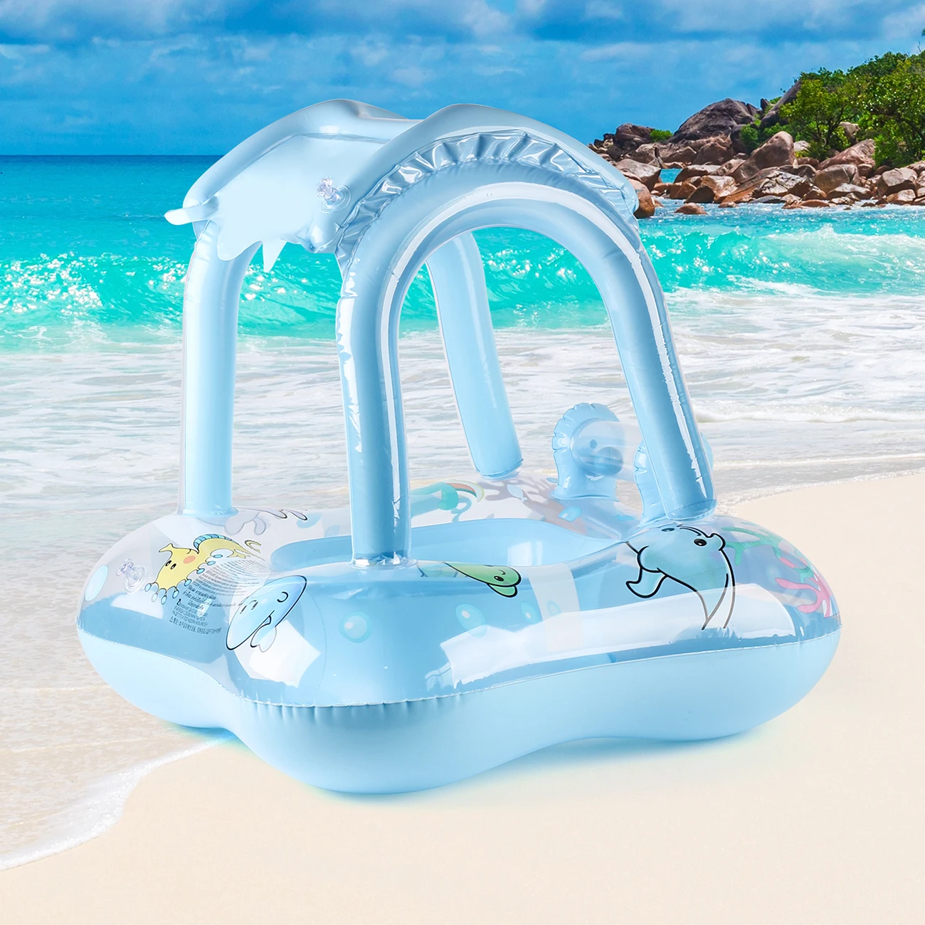 1 flotador de piscina con toldo, flotador de piscina, aro de natación para piscina, juguetes de playa para fiestas