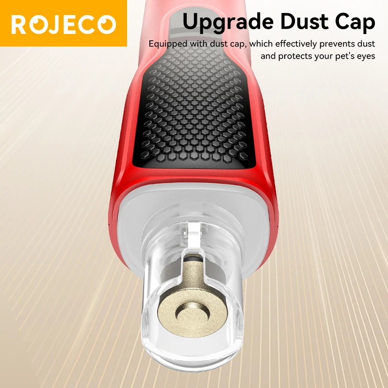 Cortauñas Eléctrico para Mascotas ROJECO, Recargable, con Luz LED, 7 Velocidades Ajustables, para Perros y Gatos