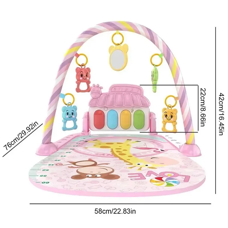 Gimnasio Musical de Actividades para Bebés de 0 a 36 Meses, Juguete de Piano para Recién Nacidos, Manta de Gateo, Alfombra de Juego con Pedales, Regalos de Educación Temprana
