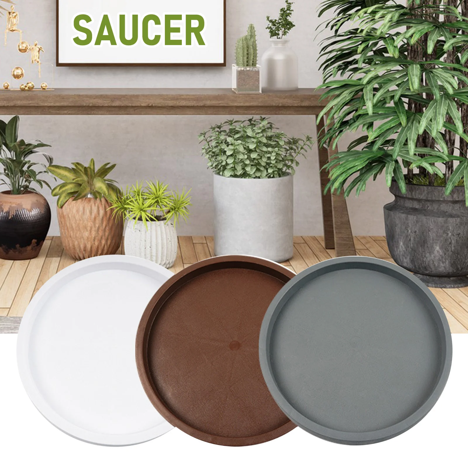 Bandeja redonda para macetero móvil con ruedas, herramienta multiusos para plantas en macetas grandes, bandeja para macetas de jardinería y flores