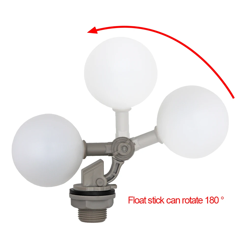 1 Uds válvula de bola flotante 1/2 "o 3/4" válvula de bola de flotador de agua ajustable de plástico para torre de agua tanque de agua bebedero de agua para ganado