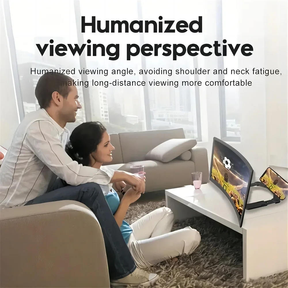Lupa de pantalla de teléfono Curved3D HD de 12 pulgadas, soporte para amplificador de vídeo de película, teléfono móvil, artefacto Universal de Drama de TV