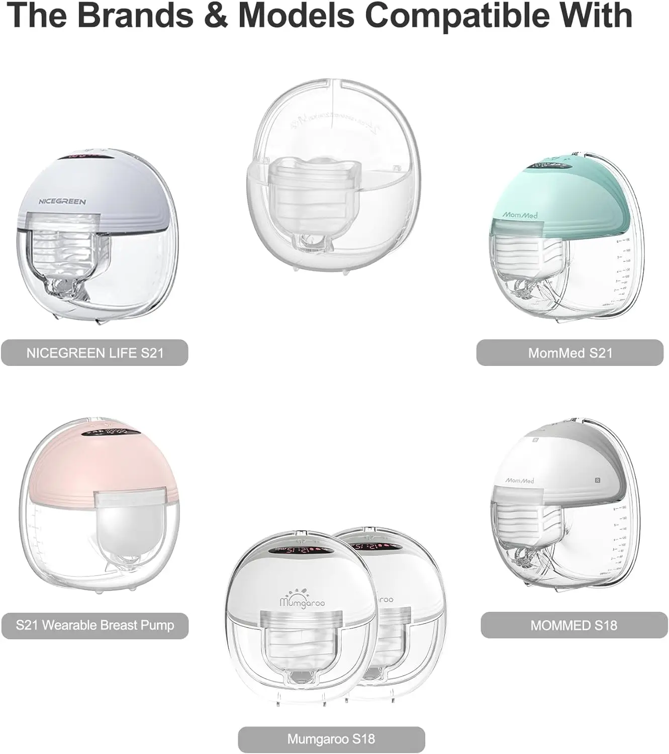 Accesorios portátiles para extractor de leche materna, piezas de bomba de repuesto con brida de 24mm, válvula de pico de pato, diafragma de silicona Compatible con S18 S21
