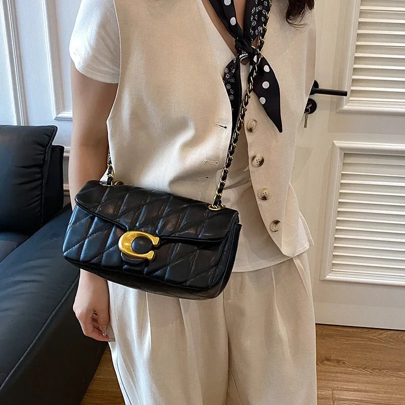 Nuevo Bolso Retro de Hombro - Bolso de Cadena Multiusos con Diseño de Rejilla en Forma de Diamante para Mujer, Bolso Bandolera, Bolso Cuadrado Pequeño