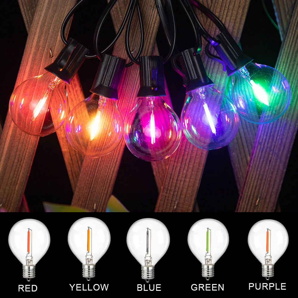 Bombilla G40, cadena de luces Led de colores, bombilla de repuesto E12, Base de 1W, globo, lámpara de bola multicolor, decoración de fiesta de cumpleaños RGB