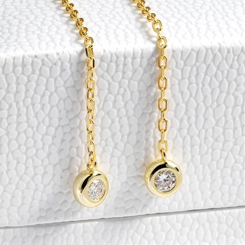 Smyoue-collares de moissanita con flores brillantes, cadena larga, regalo de boda para niñas, colgante de diamante de laboratorio, joyería de plata de ley 925
