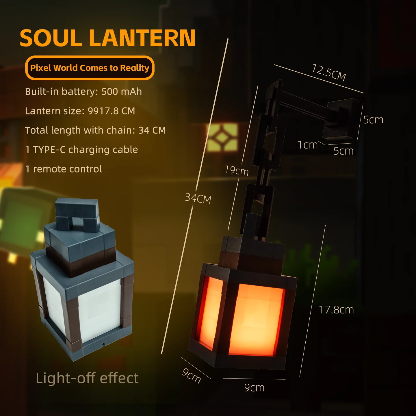 Luz nocturna estilo píxel, linterna portátil, adorno de mesa, linterna de 16 colores, decoración Interior DIY, luz de ambiente para Festival