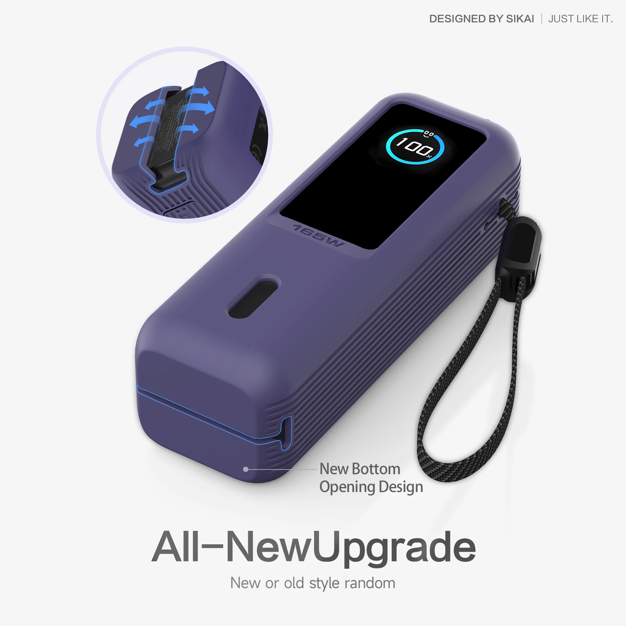 Funda de silicona SIKAI para batería externa Anker Zolo de 25000mAh y 165W, incluye ranura para tarjeta TF/SIM