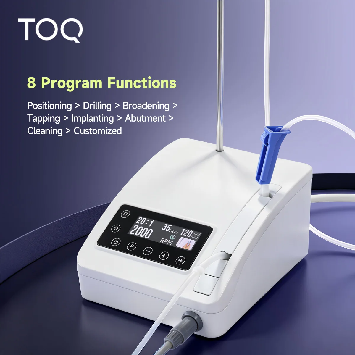 Motor Quirúrgico para Implantes Dentales de Alta Calidad TOQ, Motor Eléctrico Profesional para Cirugía Ósea con Pantalla Táctil LED, Motor sin Escobillas