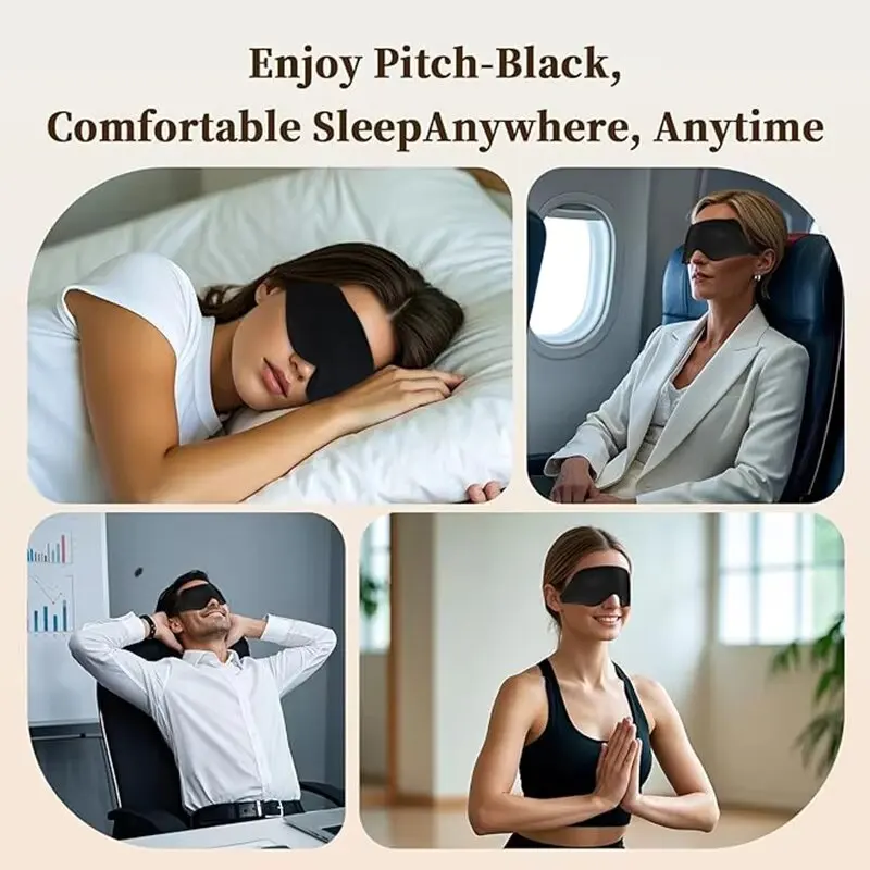 Antifaz 3D Contorneado con Peso para Dormir de Lado, Suave y Cómodo, 100% Bloqueo de Luz, Sin Presión en los Ojos, para Hombres y Mujeres